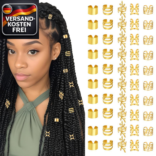 Gold haarschmuck für zöpfe - haarschmuck,