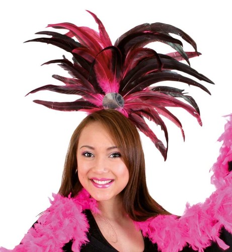 Feder kopfschmuck pink - feder-kopfschmuck, pink-schwarz