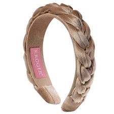 Samt-Haarreif geflochten beige