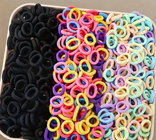 50-100x Haargummi Schwarz