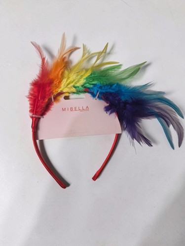Feder haarreif regenbogen - feder, bunt