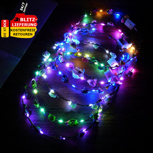 Led blumenkranz stirnband 6pcs - blumenkranz,